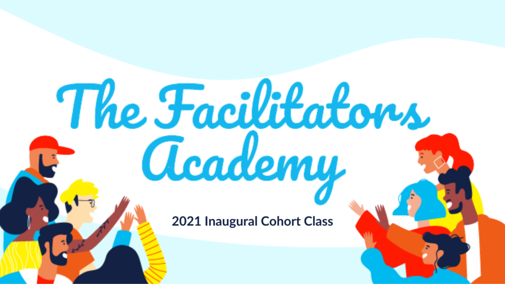 Facilitators Academy 2021 illustration colorful people saying hello