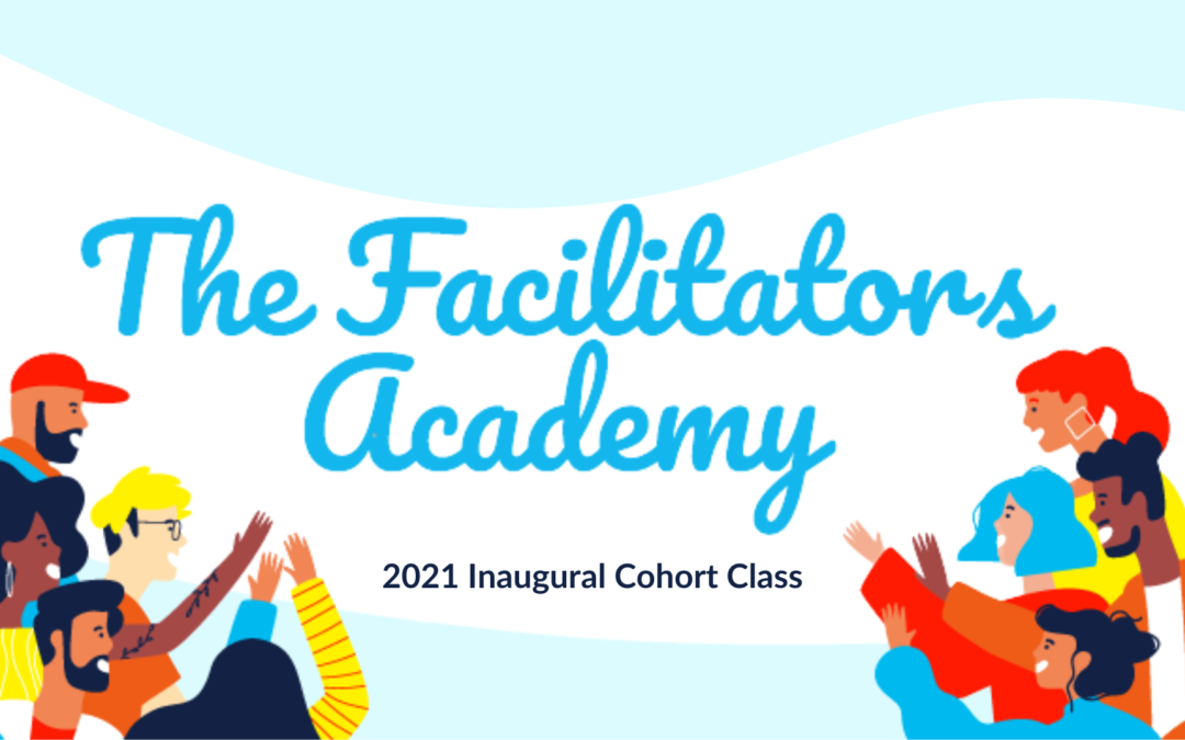 Facilitators Academy 2021 illustration colorful people saying hello
